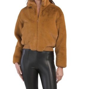 RAG & BONE Camel Kacy Faux Fur Bomber